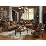 Dreena 2-Tone Brown PU & Chenille Sofa Model 5495 By ACME Furniture