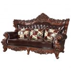 Forsythia Espresso Top Grain Leather Match & Walnut Sofa Model 53070 By ACME Furniture