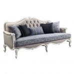 Ciddrenar Fabric & White Finish Sofa Model 54310 By ACME Furniture
