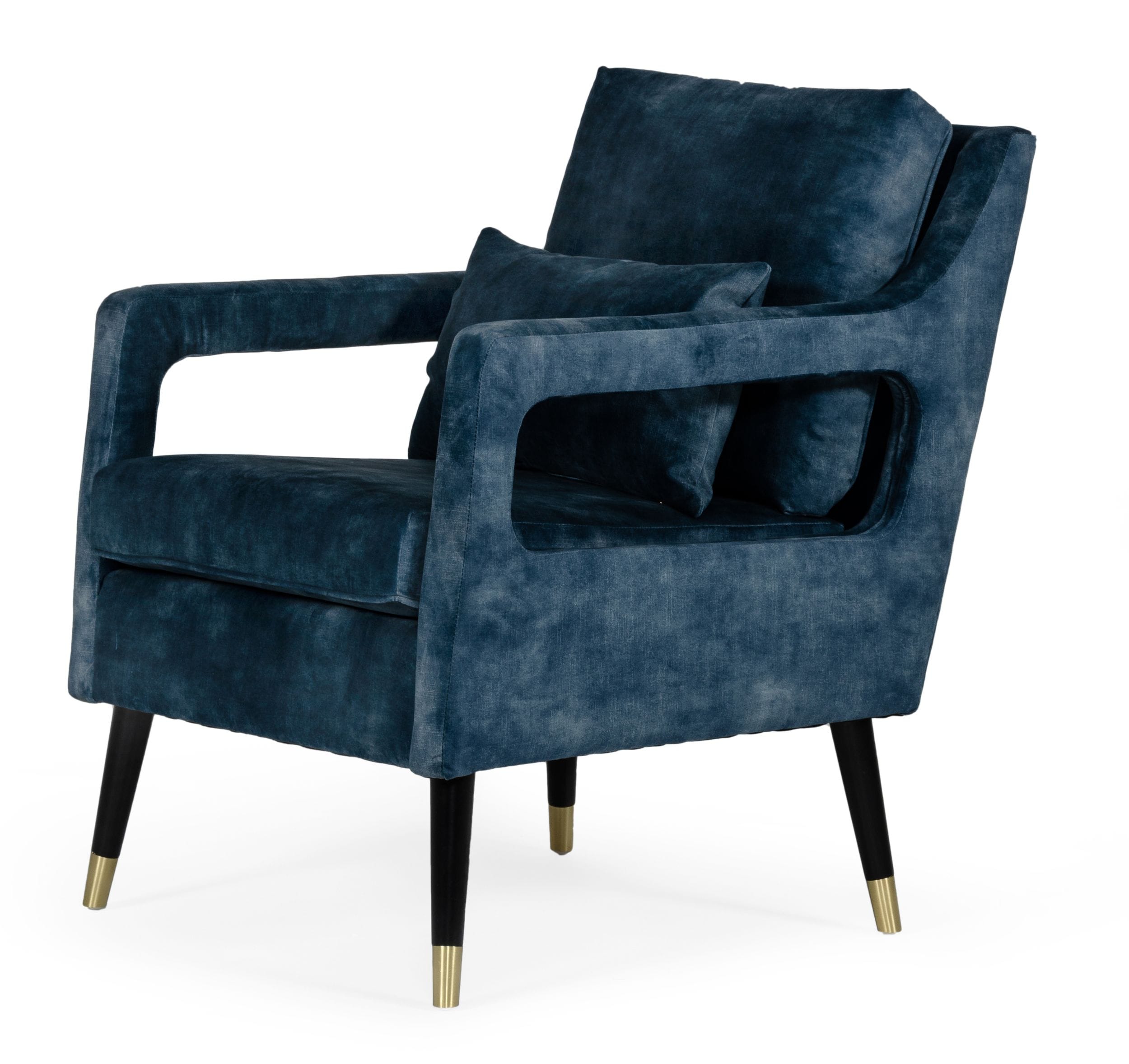 Divani Casa Doherty Mid Century Blue Accent Chair Model VGHK-F4008