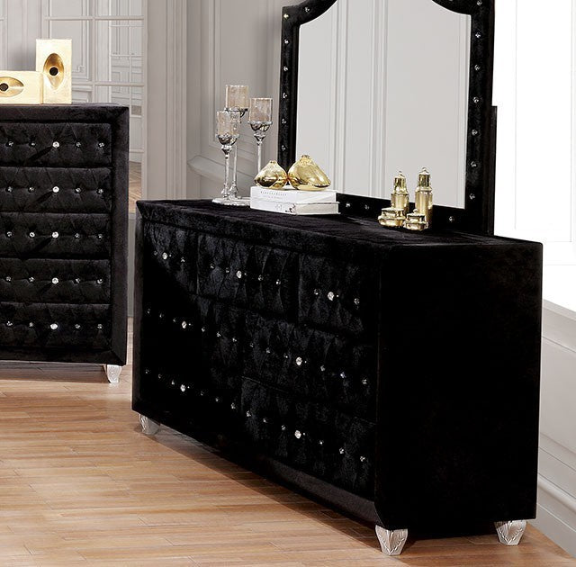 black and gold dresser set Furniture of America Alzire Black Dresser