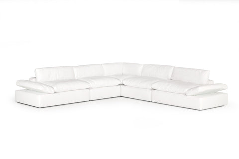 Divani Casa Kelly Modern White Fabric Sectional Sofa Model VGKKKF.2612-WHT-SECT