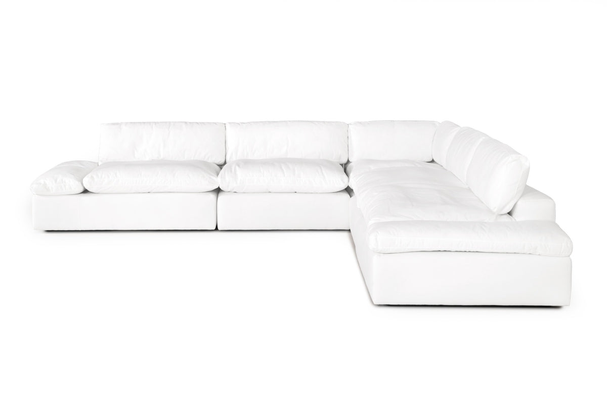 Divani Casa Kelly Modern White Fabric Sectional Sofa Model VGKKKF.2612-WHT-SECT