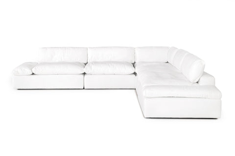 Divani Casa Kelly Modern White Fabric Sectional Sofa Model VGKKKF.2612-WHT-SECT