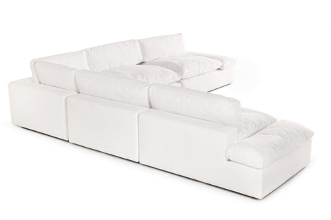 Divani Casa Kelly Modern White Fabric Sectional Sofa Model VGKKKF.2612-WHT-SECT