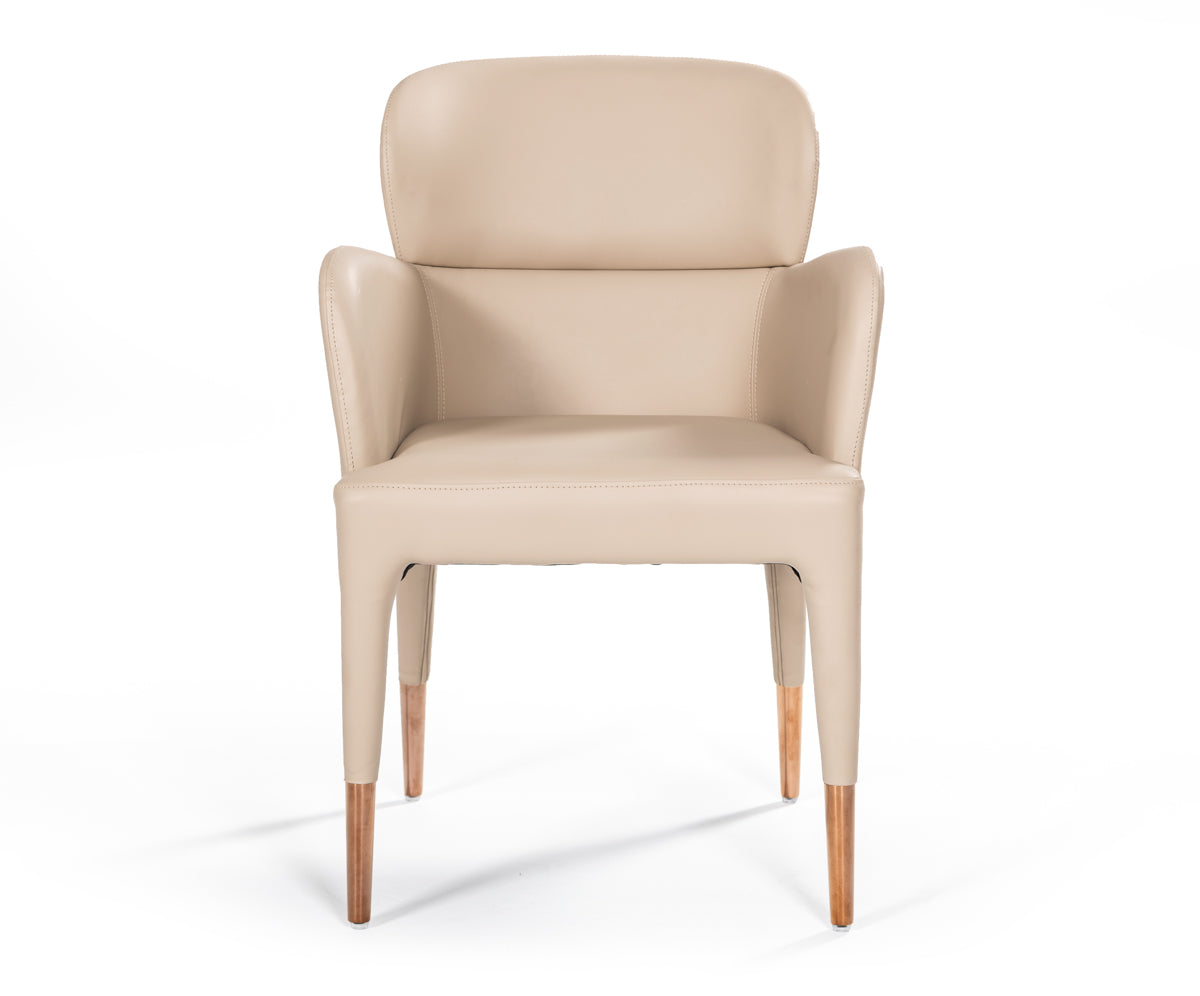 Modrest Ogden Modern Beige & Rosegold Dining Armchair Model VGCSACH-17193