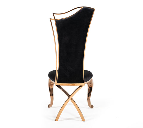 Modrest Bonnie Transitional Black Velvet & Rosegold Dining Chair (Set of 2) By VIG Furniture