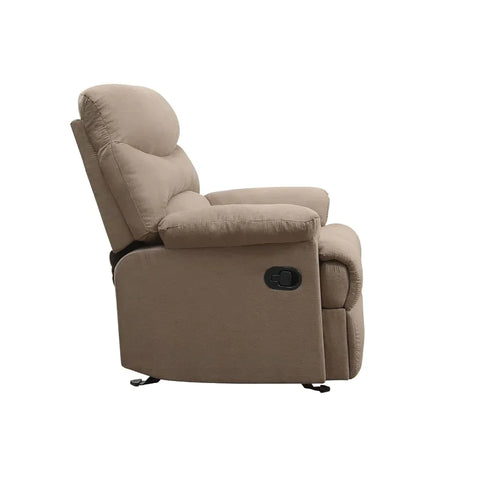 Arcadia Light Brown Microfiber Recliner Model 627 By ACME Furniture