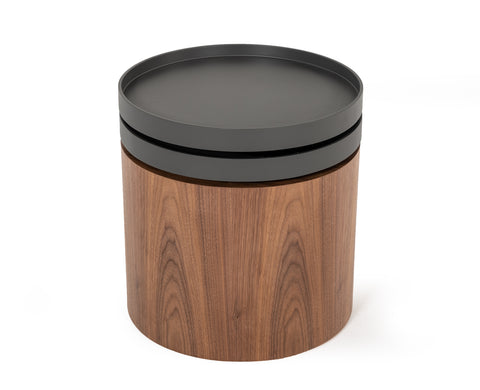 Modrest Bascom Modern Walnut End Table With Swivel Top Model VGDWJ5677