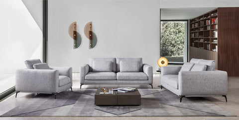 Divani Casa Beaman Modern Grey Fabric Sofa Set Model VGMB-C021-SOFA-SET-GRY