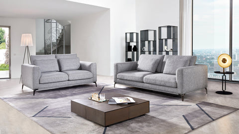 Divani Casa Beaman Modern Grey Fabric Sofa Set Model VGMB-C021-SOFA-SET-GRY