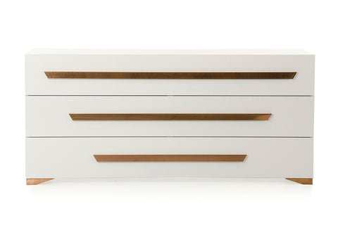 Nova Domus Juliet Italian Modern White & Rosegold Dresser Model VGACJULIET-DSR