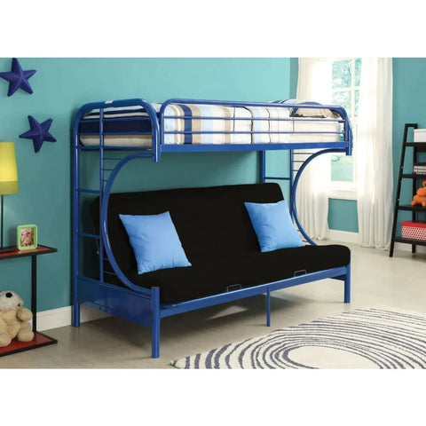 Eclipse Blue Twin XL/Queen/Futon Bunk Bed Model 02093BU By ACME Furniture