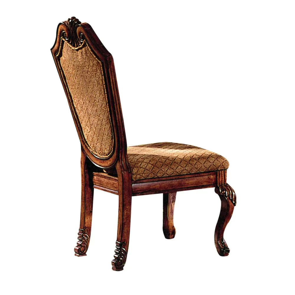 Chateau De Ville Fabric & Cherry Side Chair Model 04077A By ACME Furniture