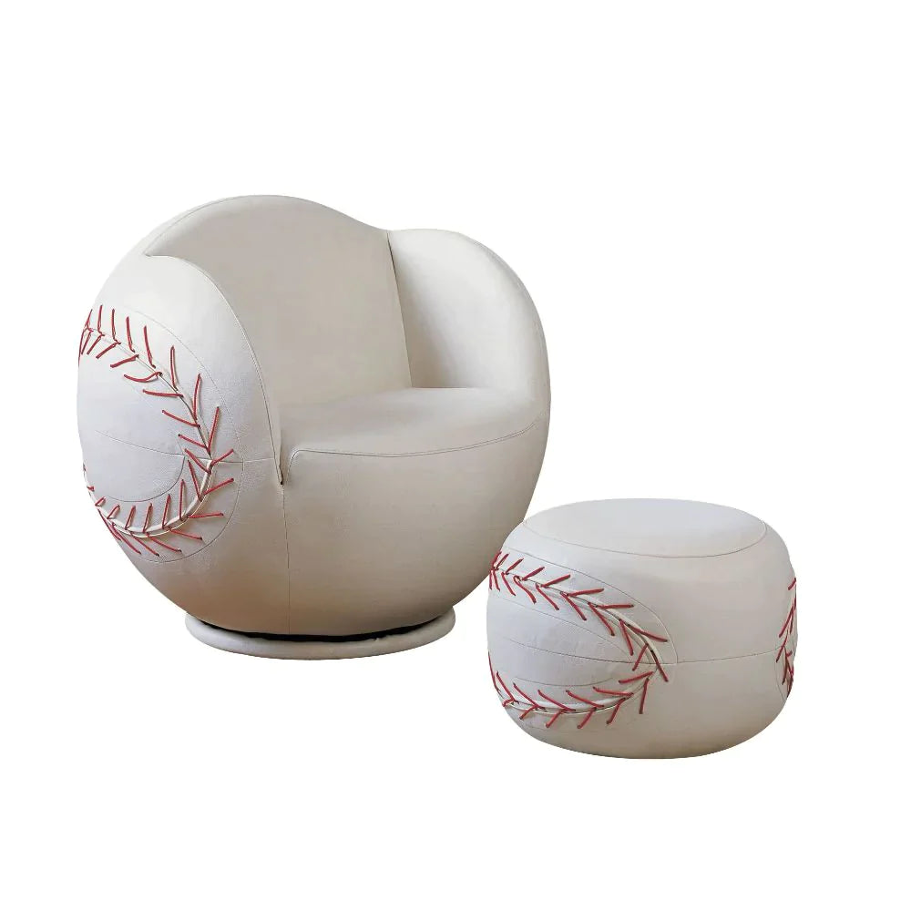 All Star Baseball: White Accent Chair Model 5528 By ACME Furniture