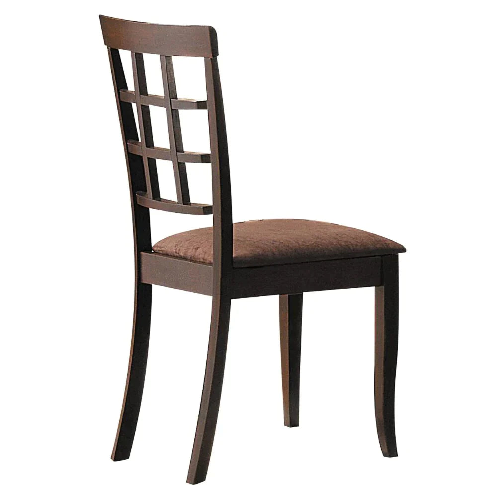 Cardiff Dark Brown Microfiber & Espresso Side Chair Model 6851 By ACME Furniture