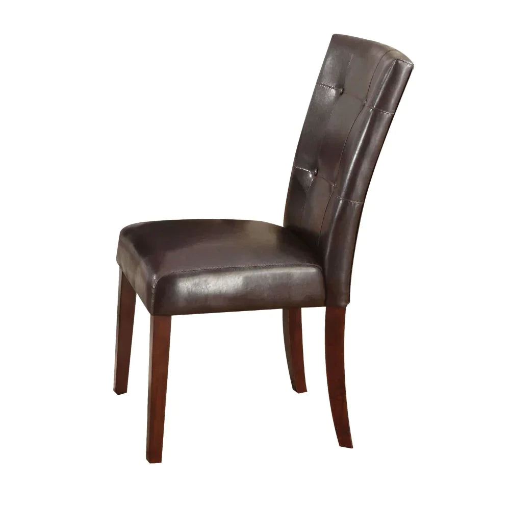 Britney Espresso PU & Walnut Side Chair Model 7054 By ACME Furniture