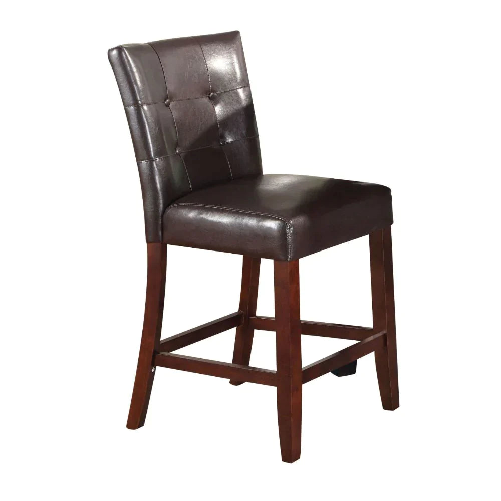 Britney Espresso PU & Walnut Counter Height Chair Model 7055 By ACME Furniture