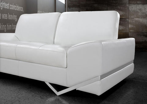 Divani Casa Vanity Modern White Leather Loveseat Model VG2T0744-LOVE-WHT