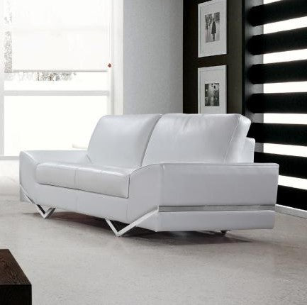 Divani Casa Vanity Modern White Leather Loveseat Model VG2T0744-LOVE-WHT