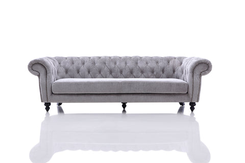 Divani Casa Alexandrina Grey Tufted Velvet Sofa Model VG2T0892-SOFA-GRY