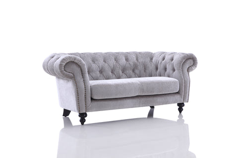 Divani Casa Alexandrina Grey Tufted Velvet Loveseat Model VG2T0892-LOVE-GRY