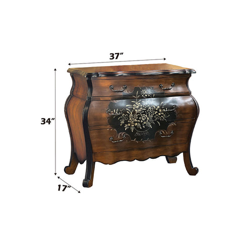 ACME Roma Oak Antique Black Chest Model 09205
