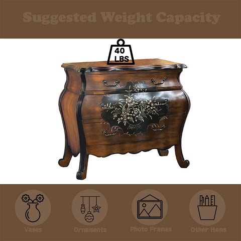 ACME Roma Oak Antique Black Chest Model 09205