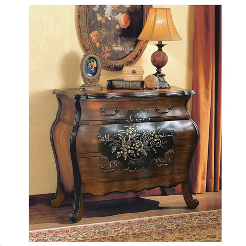 ACME Roma Oak Antique Black Chest Model 09205