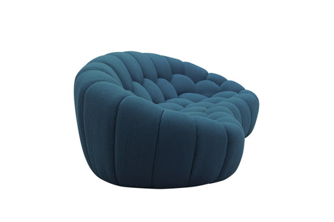 Divani Casa Yolonda Modern Curved Dark Teal Fabric Sofa Set