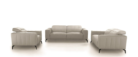 Divani Casa Wanye Modern Light Grey Leather Sofa Set