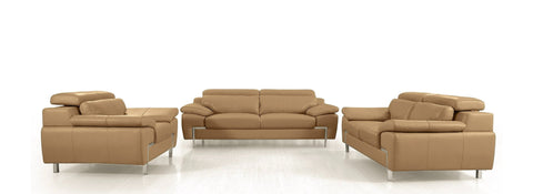 Divani Casa Grange Modern Camel Leather Sofa Set