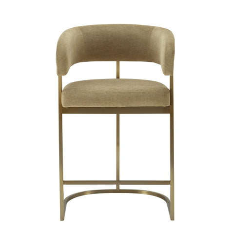 Modrest Sebastian Modern Brown Fabric & Antique Brass Counter Chair Model VGGA-6251CH-C-BRN