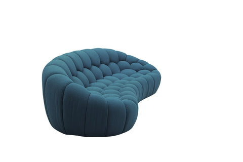 Divani Casa Yolonda Modern Curved Dark Teal Fabric Sofa Model VGEV2126C-SOFA-C-15