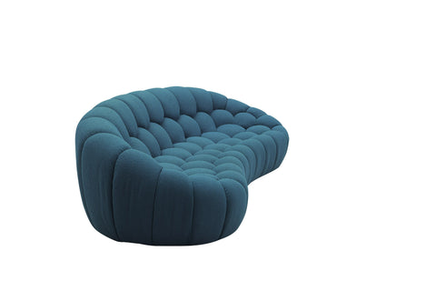 Divani Casa Yolonda Modern Curved Dark Teal Fabric Sofa Set