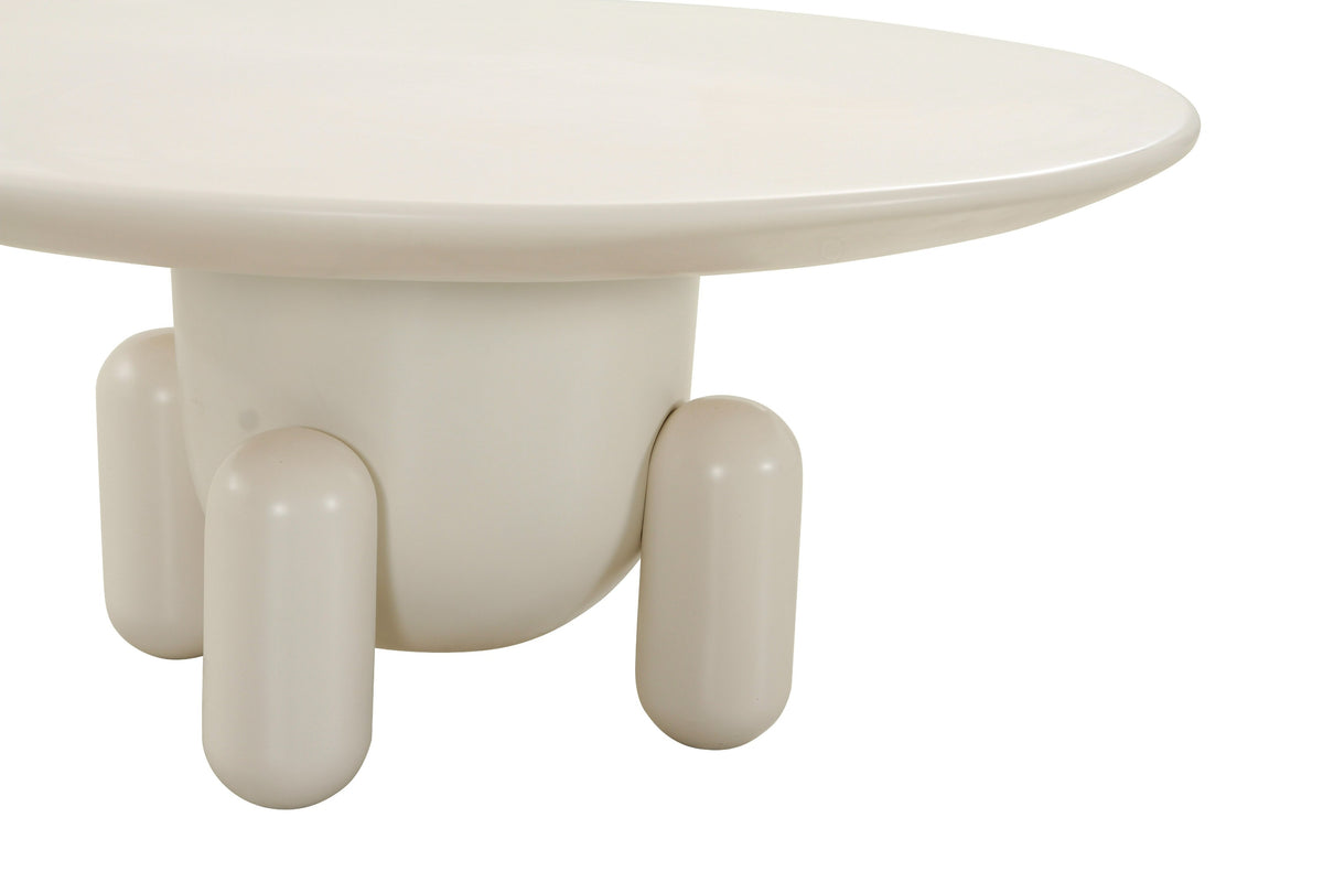 Modrest Gabby Contemporary White Round Coffee Table Model VGOD-LZ-327-WHT
