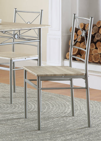 Coaster Fontana 5-piece Rectangular Dining Set Brushed Silver Model 100035