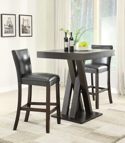 Coaster Alberton Upholstered Bar Stools Black and Cappuccino (Set of 2) Model 100056