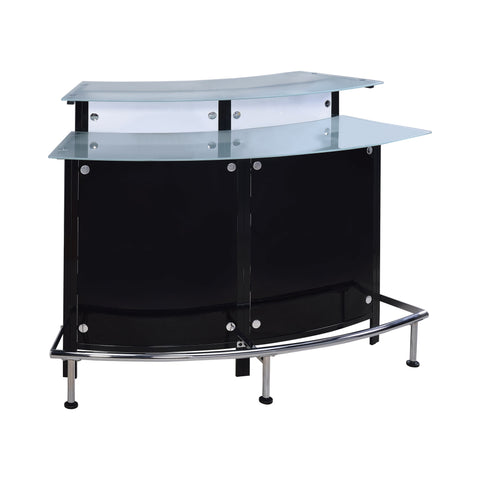 Coaster Keystone Glass Top Bar Unit Black Model 100139