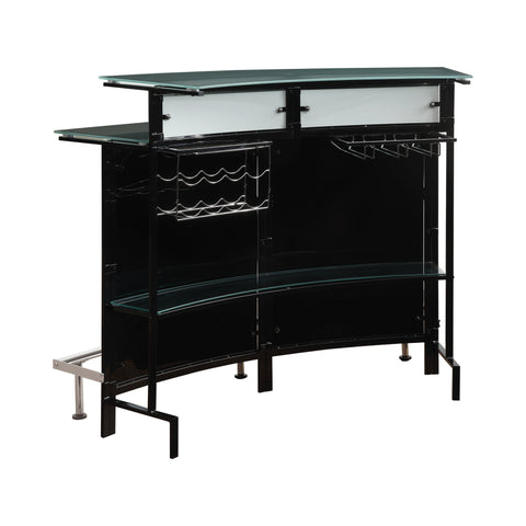 Coaster Keystone Glass Top Bar Unit Black Model 100139