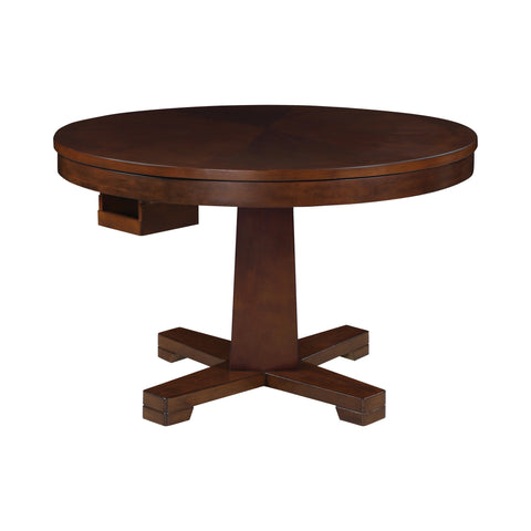 Coaster Marietta Round Wooden Game Table Tobacco Model 100171