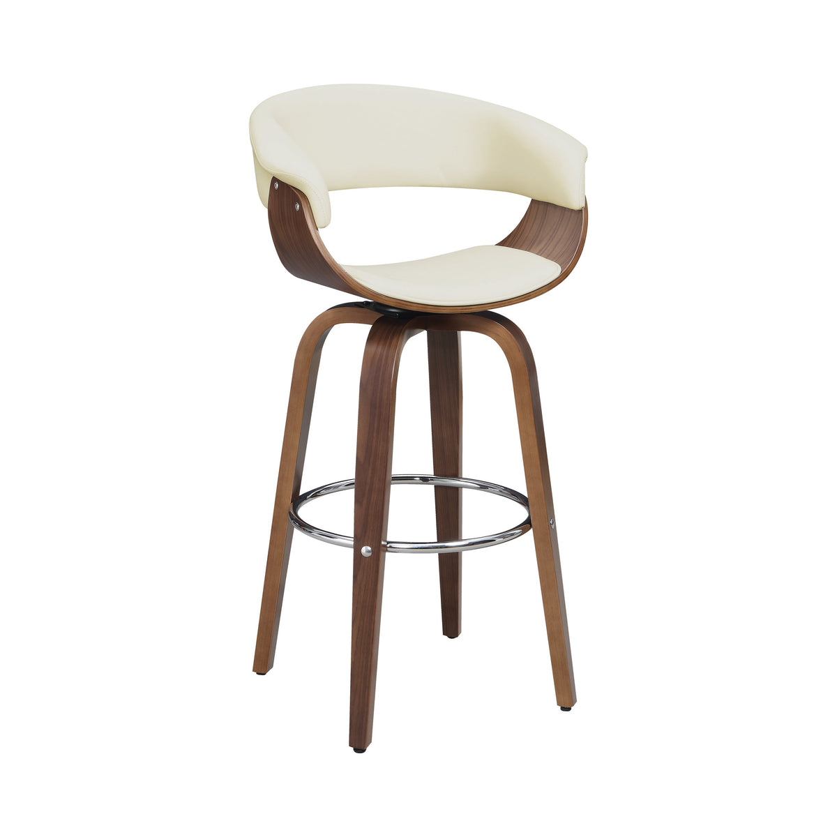 Coaster Zion Upholstered Swivel Bar Stool Walnut and Ecru Model 100206