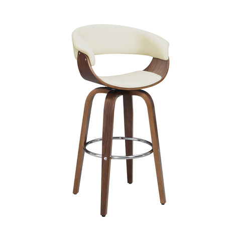 Coaster Zion Upholstered Swivel Bar Stool Walnut and Ecru Model 100206