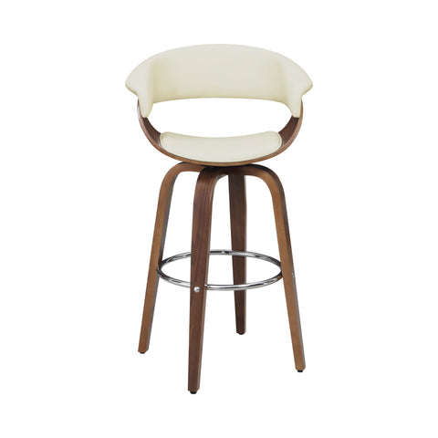 Coaster Zion Upholstered Swivel Bar Stool Walnut and Ecru Model 100206