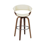 Coaster Zion Upholstered Swivel Bar Stool Walnut and Ecru Model 100206