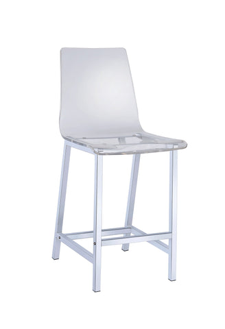 Coaster Juelia Counter Height Stools Chrome and Clear Acrylic (Set of 2) Model 100265