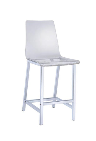 Coaster Juelia Counter Height Stools Chrome and Clear Acrylic (Set of 2) Model 100265