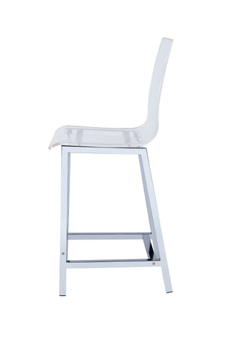 Coaster Juelia Counter Height Stools Chrome and Clear Acrylic (Set of 2) Model 100265