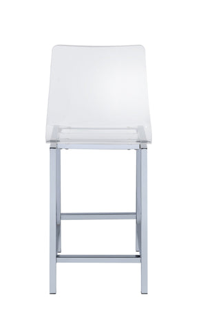 Coaster Juelia Counter Height Stools Chrome and Clear Acrylic (Set of 2) Model 100265