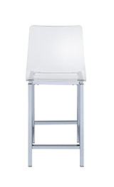 Coaster Juelia Counter Height Stools Chrome and Clear Acrylic (Set of 2) Model 100265